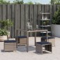 vidaXL Gartenhocker mit Kissen 4 Stk. Grau 40x40x35 cm Poly Rattan vidaXL Gartenhocker mit Kissen 4 Stk. Grau 40x40x35 cm Poly Rattan