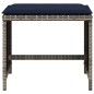 vidaXL Gartenhocker mit Kissen 4 Stk. Grau 40x40x35 cm Poly Rattan vidaXL Gartenhocker mit Kissen 4 Stk. Grau 40x40x35 cm Poly Rattan