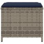 vidaXL Gartenhocker mit Kissen 4 Stk. Grau 40x40x35 cm Poly Rattan vidaXL Gartenhocker mit Kissen 4 Stk. Grau 40x40x35 cm Poly Rattan