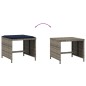 vidaXL Gartenhocker mit Kissen 4 Stk. Grau 40x40x35 cm Poly Rattan vidaXL Gartenhocker mit Kissen 4 Stk. Grau 40x40x35 cm Poly Rattan
