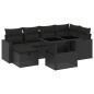 vidaXL 7-tlg. Garten-Sofagarnitur mit Kissen Schwarz Poly Rattan vidaXL 7-tlg. Garten-Sofagarnitur mit Kissen Schwarz Poly Rattan