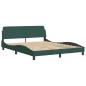 vidaXL Bett mit Matratze Dunkelgrün 160x200 cm Samt vidaXL Bett mit Matratze Dunkelgrün 160x200 cm Samt