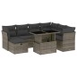 vidaXL 8-tlg. Garten-Sofagarnitur mit Kissen Grau Poly Rattan vidaXL 8-tlg. Garten-Sofagarnitur mit Kissen Grau Poly Rattan