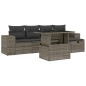 vidaXL 6-tlg. Garten-Sofagarnitur mit Kissen Grau Poly Rattan vidaXL 6-tlg. Garten-Sofagarnitur mit Kissen Grau Poly Rattan