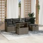 vidaXL 6-tlg. Garten-Sofagarnitur mit Kissen Grau Poly Rattan vidaXL 6-tlg. Garten-Sofagarnitur mit Kissen Grau Poly Rattan