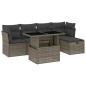 vidaXL 6-tlg. Garten-Sofagarnitur mit Kissen Grau Poly Rattan vidaXL 6-tlg. Garten-Sofagarnitur mit Kissen Grau Poly Rattan