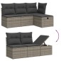 vidaXL 6-tlg. Garten-Sofagarnitur mit Kissen Grau Poly Rattan vidaXL 6-tlg. Garten-Sofagarnitur mit Kissen Grau Poly Rattan