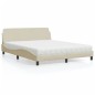vidaXL Bett mit Matratze Creme 160x200 cm Stoff