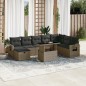vidaXL 9-tlg. Garten-Sofagarnitur mit Kissen Grau Poly Rattan vidaXL 9-tlg. Garten-Sofagarnitur mit Kissen Grau Poly Rattan