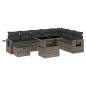 vidaXL 9-tlg. Garten-Sofagarnitur mit Kissen Grau Poly Rattan vidaXL 9-tlg. Garten-Sofagarnitur mit Kissen Grau Poly Rattan