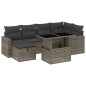 vidaXL 7-tlg. Garten-Sofagarnitur mit Kissen Grau Poly Rattan vidaXL 7-tlg. Garten-Sofagarnitur mit Kissen Grau Poly Rattan
