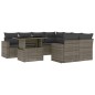 vidaXL 9-tlg. Garten-Sofagarnitur mit Kissen Grau Poly Rattan vidaXL 9-tlg. Garten-Sofagarnitur mit Kissen Grau Poly Rattan