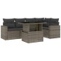 vidaXL 6-tlg. Garten-Sofagarnitur mit Kissen Grau Poly Rattan vidaXL 6-tlg. Garten-Sofagarnitur mit Kissen Grau Poly Rattan
