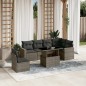 vidaXL 7-tlg. Garten-Sofagarnitur mit Kissen Grau Poly Rattan vidaXL 7-tlg. Garten-Sofagarnitur mit Kissen Grau Poly Rattan