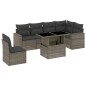 vidaXL 7-tlg. Garten-Sofagarnitur mit Kissen Grau Poly Rattan vidaXL 7-tlg. Garten-Sofagarnitur mit Kissen Grau Poly Rattan