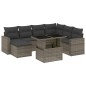 vidaXL 8-tlg. Garten-Sofagarnitur mit Kissen Grau Poly Rattan vidaXL 8-tlg. Garten-Sofagarnitur mit Kissen Grau Poly Rattan