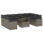 vidaXL 10-tlg. Garten-Sofagarnitur mit Kissen Grau Poly Rattan vidaXL 10-tlg. Garten-Sofagarnitur mit Kissen Grau Poly Rattan