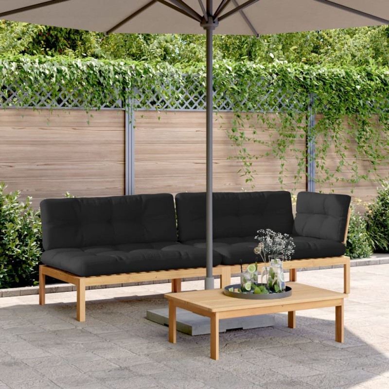 vidaXL 3-tlg. Garten-Sofagarnitur aus Paletten mit Kissen Akazienholz vidaXL 3-tlg. Garten-Sofagarnitur aus Paletten mit Kissen Akazienholz
