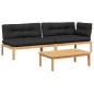 vidaXL 3-tlg. Garten-Sofagarnitur aus Paletten mit Kissen Akazienholz vidaXL 3-tlg. Garten-Sofagarnitur aus Paletten mit Kissen Akazienholz