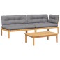 vidaXL 3-tlg. Garten-Sofagarnitur aus Paletten mit Kissen Akazienholz vidaXL 3-tlg. Garten-Sofagarnitur aus Paletten mit Kissen Akazienholz