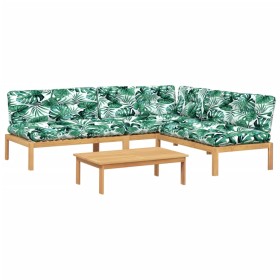 vidaXL 4-tlg. Garten-Sofagarnitur aus Paletten mit Kissen Akazienholz