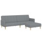 vidaXL Schlafsofa 2-Sitzer mit Fußhocker Hellgrau Stoff vidaXL Schlafsofa 2-Sitzer mit Fußhocker Hellgrau Stoff