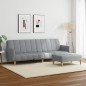 vidaXL Schlafsofa 2-Sitzer mit Fußhocker Hellgrau Stoff vidaXL Schlafsofa 2-Sitzer mit Fußhocker Hellgrau Stoff