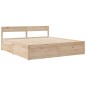 vidaXL Bett mit Schubladen und Matratze 200x200 cm Massivholz Kiefer vidaXL Bett mit Schubladen und Matratze 200x200 cm Massivholz Kiefer