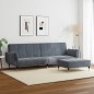 vidaXL Schlafsofa 2-Sitzer mit Fußhocker Dunkelgrau Samt vidaXL Schlafsofa 2-Sitzer mit Fußhocker Dunkelgrau Samt