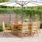 vidaXL 7-tlg. Garten-Essgruppe Polypropylen und Massivholz Beige vidaXL 7-tlg. Garten-Essgruppe Polypropylen und Massivholz Beige