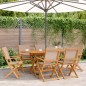vidaXL 7-tlg. Garten-Essgruppe Stoff und Massivholz Taupe vidaXL 7-tlg. Garten-Essgruppe Stoff und Massivholz Taupe