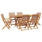 vidaXL 7-tlg. Garten-Essgruppe Stoff und Massivholz Taupe vidaXL 7-tlg. Garten-Essgruppe Stoff und Massivholz Taupe