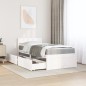 vidaXL Bett mit Schubladen und Matratze Weiß 90x190 cm Massivholz vidaXL Bett mit Schubladen und Matratze Weiß 90x190 cm Massivholz