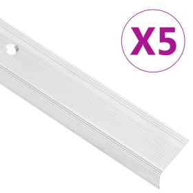 vidaXL Treppenkantenprofile in L-Form 5 Stk. Aluminium 134 cm Silbern