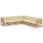 7-tlg. Garten-Lounge-Set Kissen Honigbraun Kiefer Massivholz 7-tlg. Garten-Lounge-Set Kissen Honigbraun Kiefer Massivholz