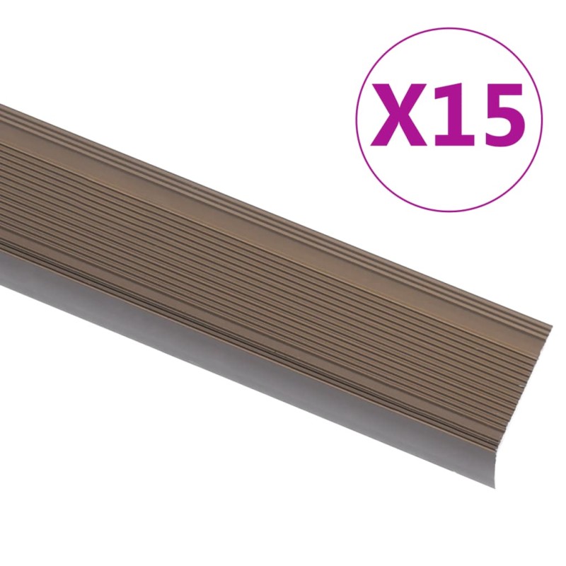 vidaXL Treppenkantenprofile in L-Form 15 Stk. Aluminium 134 cm Braun vidaXL Treppenkantenprofile in L-Form 15 Stk. Aluminium 134 cm Braun