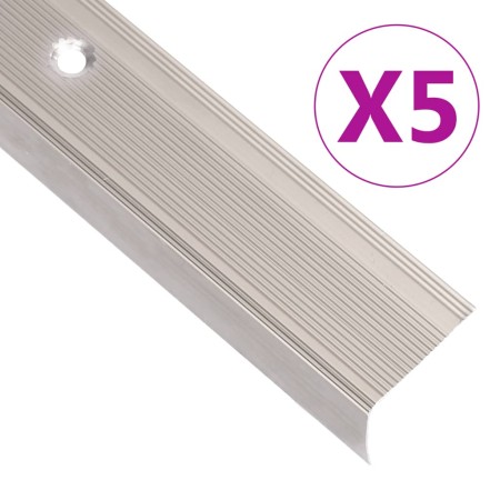 vidaXL Treppenkantenprofile in L-Form 5 Stk Aluminium 134cm Champagner