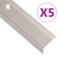 vidaXL Treppenkantenprofile in L-Form 5 Stk Aluminium 134cm Champagner vidaXL Treppenkantenprofile in L-Form 5 Stk Aluminium 134cm Champagner