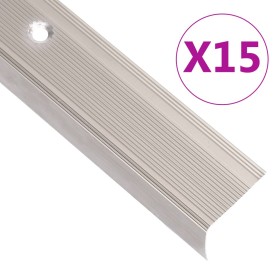 vidaXL Treppenkantenprofile L-Form 15 Stk. Aluminium 134 cm Champagner