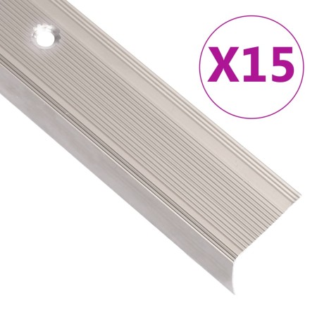 vidaXL Treppenkantenprofile L-Form 15 Stk. Aluminium 134 cm Champagner