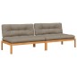 vidaXL Garten-Mittelsofas aus Paletten mit Kissen 2 Stk. Akazienholz vidaXL Garten-Mittelsofas aus Paletten mit Kissen 2 Stk. Akazienholz