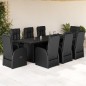 vidaXL 9-tlg. Garten-Essgruppe mit Kissen Schwarz Poly Rattan vidaXL 9-tlg. Garten-Essgruppe mit Kissen Schwarz Poly Rattan