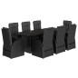vidaXL 9-tlg. Garten-Essgruppe mit Kissen Schwarz Poly Rattan vidaXL 9-tlg. Garten-Essgruppe mit Kissen Schwarz Poly Rattan