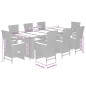 vidaXL 9-tlg. Garten-Essgruppe mit Kissen Schwarz Poly Rattan vidaXL 9-tlg. Garten-Essgruppe mit Kissen Schwarz Poly Rattan