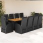 vidaXL 11-tlg. Garten-Essgruppe mit Kissen Schwarz Poly Rattan vidaXL 11-tlg. Garten-Essgruppe mit Kissen Schwarz Poly Rattan