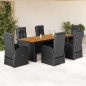 vidaXL 7-tlg. Garten-Essgruppe mit Kissen Schwarz Poly Rattan vidaXL 7-tlg. Garten-Essgruppe mit Kissen Schwarz Poly Rattan