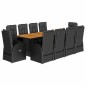 vidaXL 11-tlg. Garten-Essgruppe mit Kissen Schwarz Poly Rattan vidaXL 11-tlg. Garten-Essgruppe mit Kissen Schwarz Poly Rattan