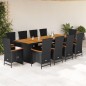 vidaXL 11-tlg. Garten-Essgruppe mit Kissen Schwarz Poly Rattan vidaXL 11-tlg. Garten-Essgruppe mit Kissen Schwarz Poly Rattan