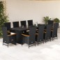 vidaXL 11-tlg. Garten-Essgruppe mit Kissen Schwarz Poly Rattan vidaXL 11-tlg. Garten-Essgruppe mit Kissen Schwarz Poly Rattan