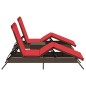 vidaXL Sonnenliegen 2 Stk. mit Tisch Braun Poly Rattan vidaXL Sonnenliegen 2 Stk. mit Tisch Braun Poly Rattan